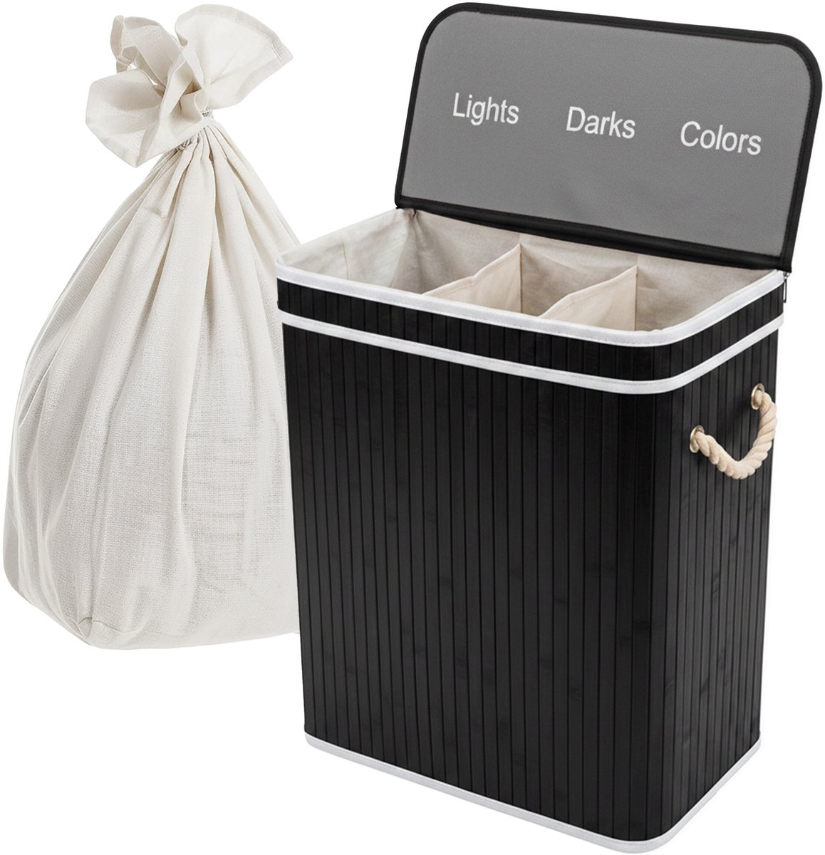 wasmand - 52x63x32 cm - zwart
