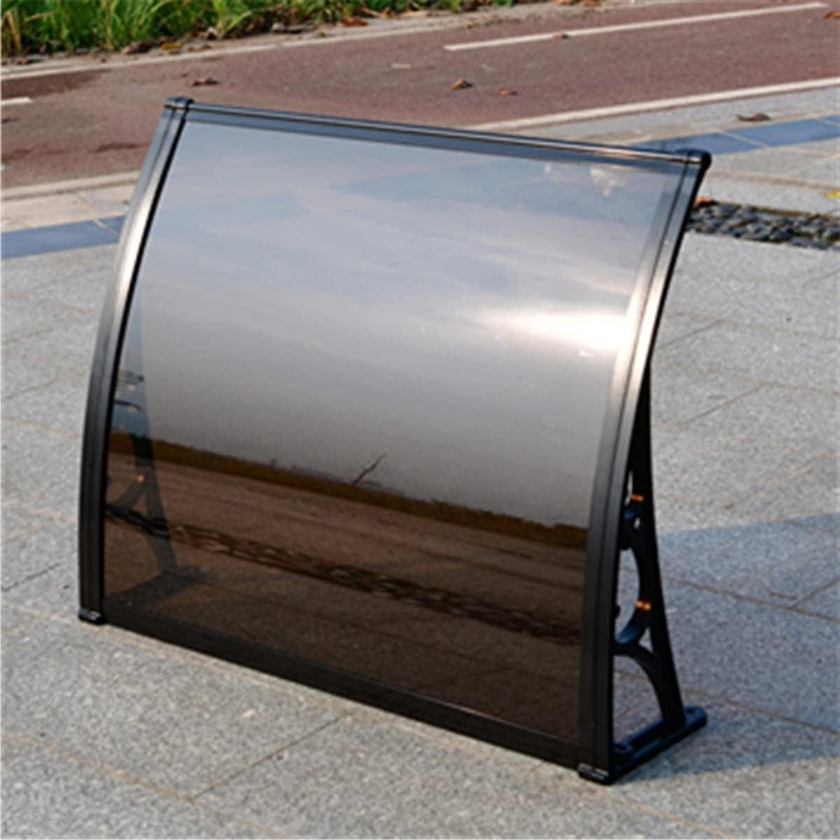 Deur Luifel - Overkapping Huis - Bescherming Buiten - Robuust Polycarbonaat - 80x100cm - Bruin Zwart