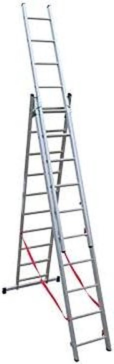 Aluminium Ladder - Steigerladder Vaste Trap - Huis Klussen - Gepatenteerd Scharniersysteem - 71 Meter - Grijs