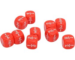 Jonlaki Breuk Dobbelstenen, Breuk Dobbelstenen Klasse Set, Set, Wiskunde, Multi-facet, Spel een 20-delige Fractie Klasse, Kunststof Dubbelzijdige Multi-facet voor Kinderen Wiskunde P (rood)