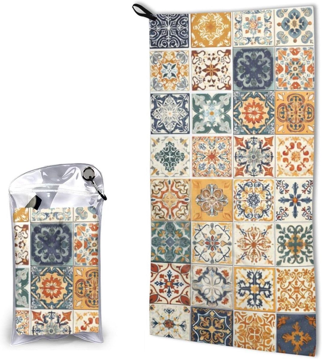 Microvezel Handdoek - Sneldrogende Handdoek Strandlaken - Actief Leven - Zeer Absorberend Compact - 80 x 40 cm - Meerkleurig