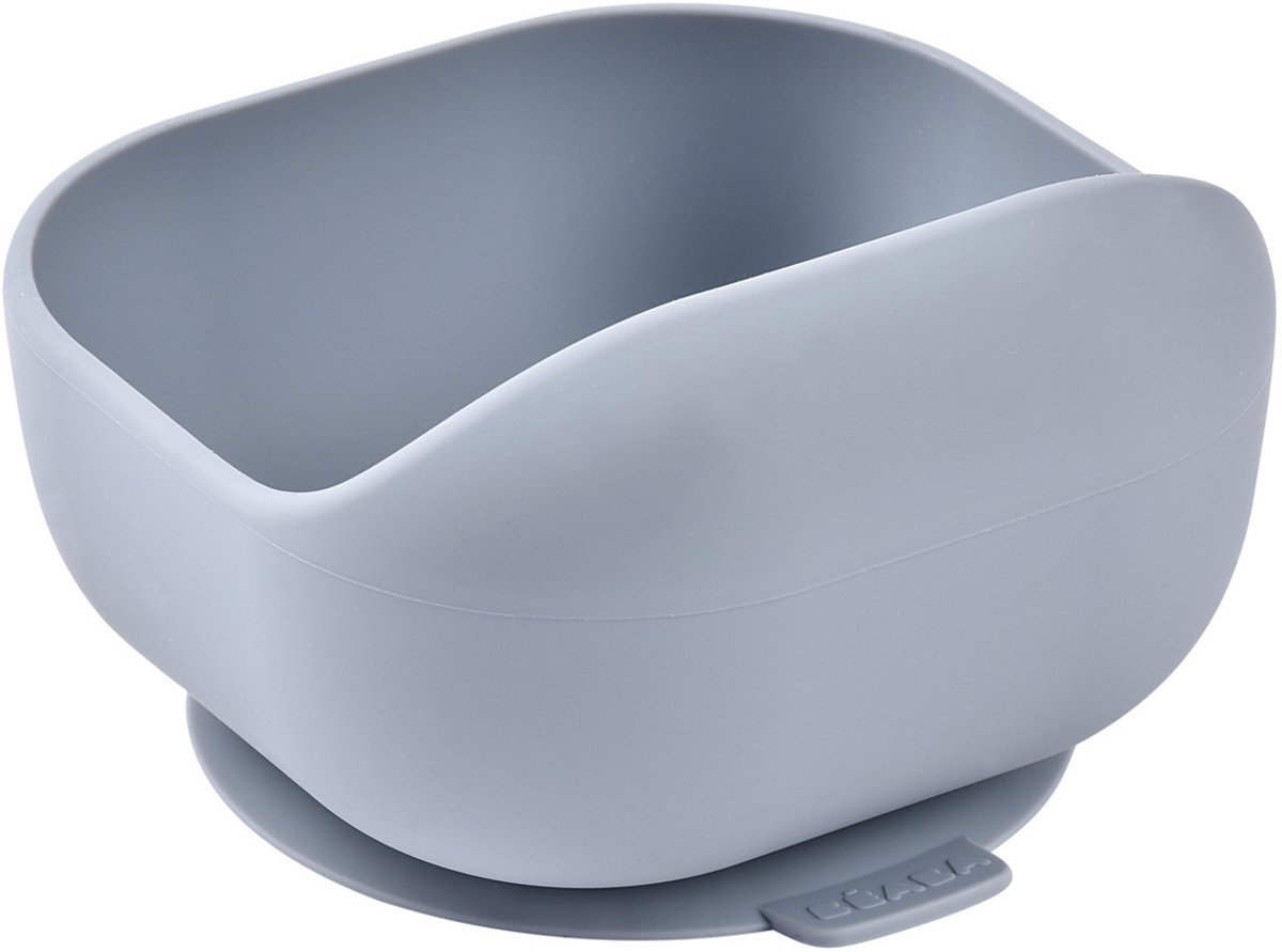 Béaba Siliconen Kommetje met Zuignap - Antislip Baby Kom - Grijs