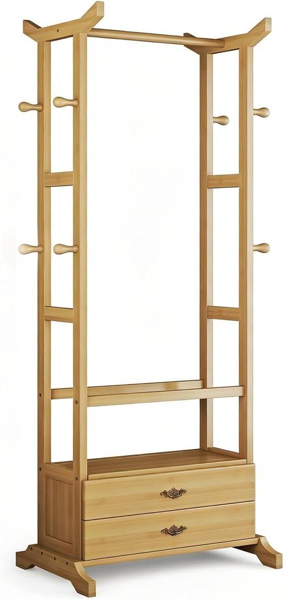 Kapstok met opbergruimte - Entree organizer - Hal organiseren - 3-in-1 ontwerp - 175 cm ho