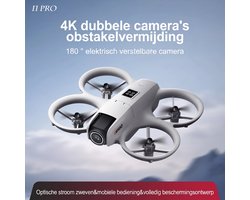 I1 PRO Drone D18 – Mini Drone met 4K Camera – 180 ° Elektrisch Verstelbare Lens – Driezijdige Obstakelvermijding – Grijs, geschikt voor kinderen en beginnende volwassenen