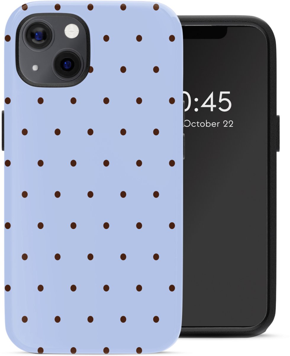 Selencia Hoesje - Geschikt voor Apple iPhone 13 Pro / 13 - Backcover - Happy Dots Digital Sky