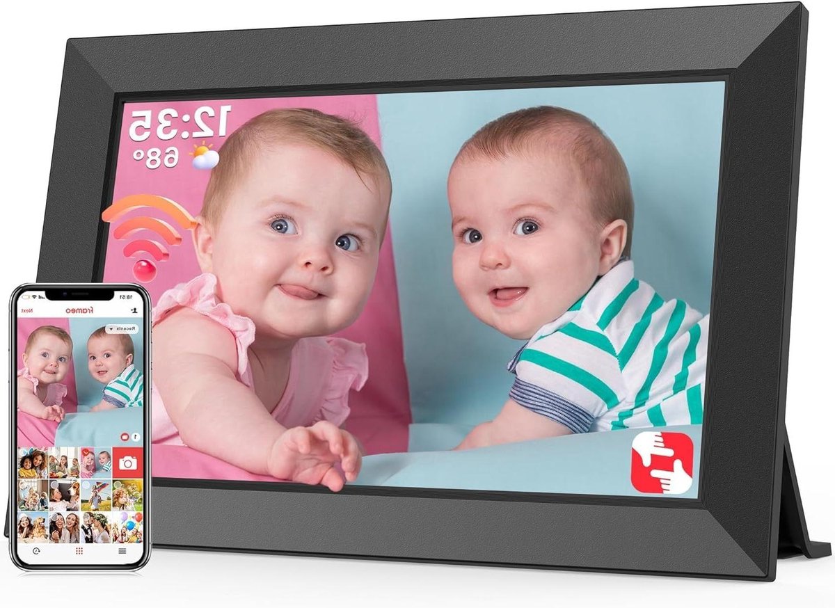 Digitale Fotolijst - Elektronisch Scherm - Momenten Delen - Direct Via Wifi - 101 Inch HD - Zwart