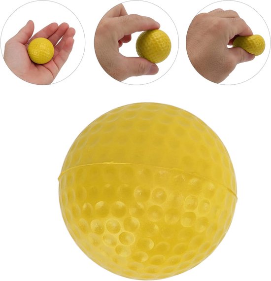 Foam Golf Oefenballen - Zachte Golfballen - Golftraining Binnen - Realistisch Gevoel - Bulk Pakket - Geel — afbeelding 4