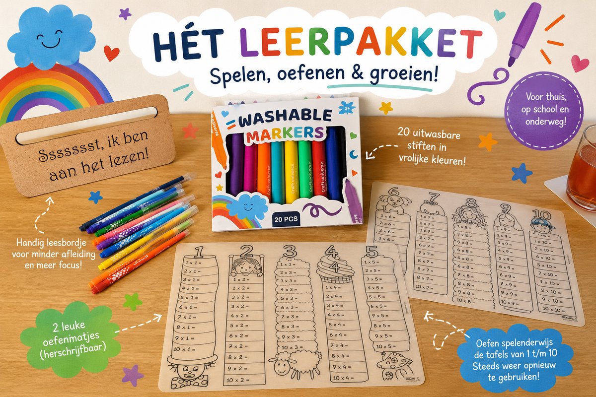 Herinkleurbare placemats leerpakket