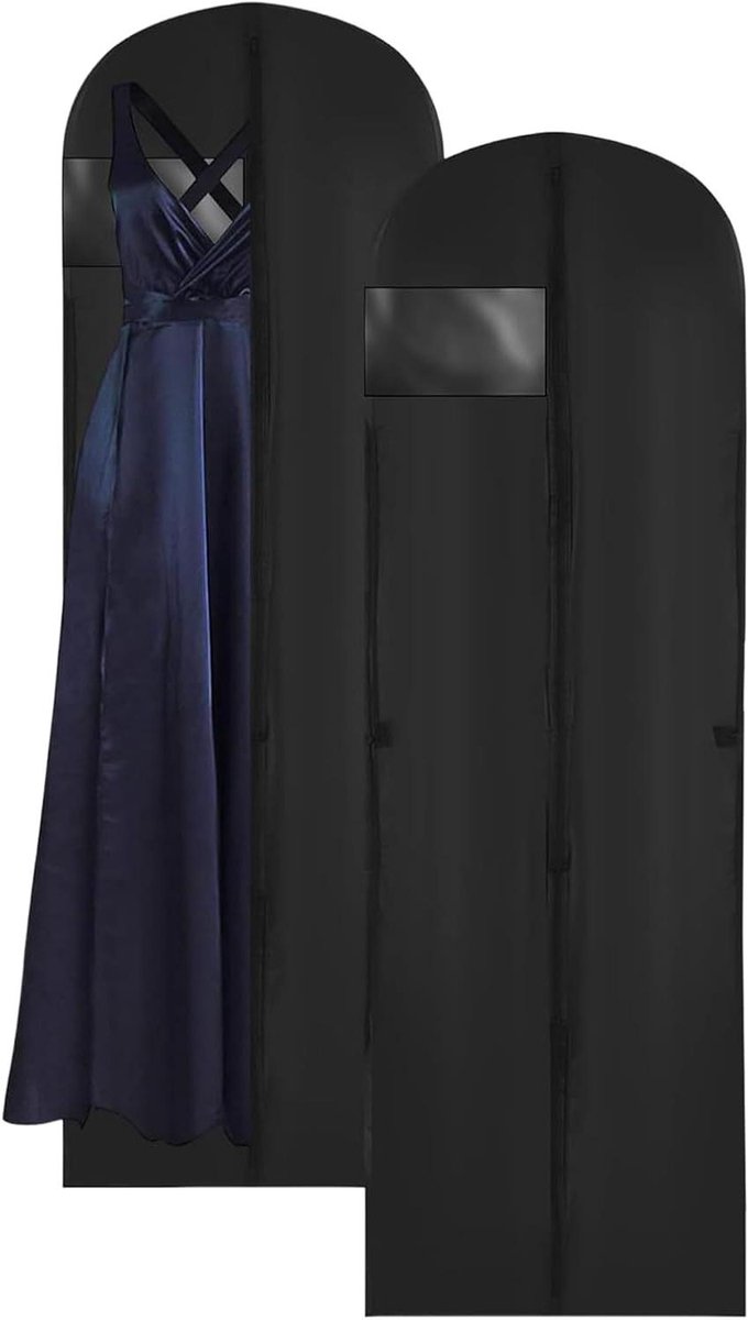 Lange Kledinghoes - Stofhoes Jurken - Kleding Beschermen - Ademende Stof - 180 cm Lengte - Zwart