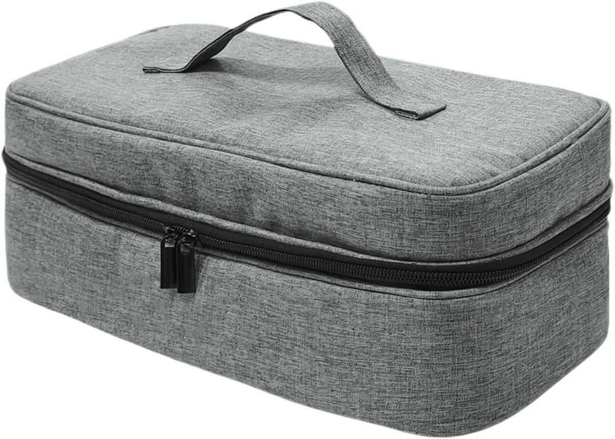Haardroger Opbergtas - Steiltang Organizer - Haarstyling Gereedschap - Met RVS Haak - 34 x 15.5 x 13 cm - Grijs