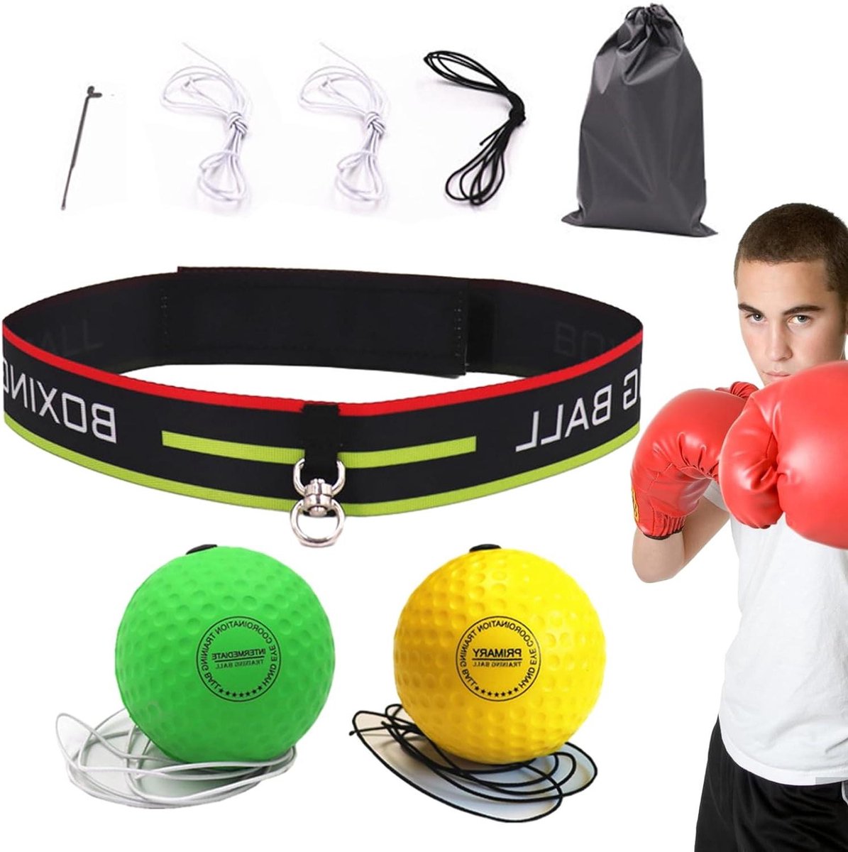 Bokstraining Bal - Reactie Bal - Sportieve Training - Verstelbare Hoogte - Niet Gespecificeerd - Zwart