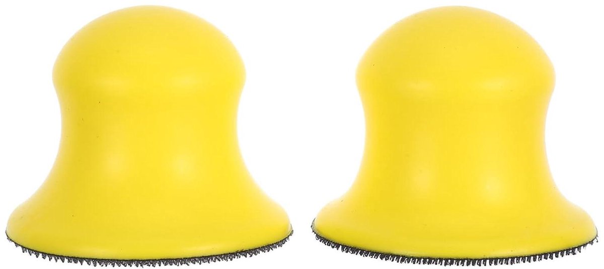 Polijstkussen Set - Schuurschijven Houder - Handmatig Polijsten - Klittenband Bevestiging - 7.5 cm - Geel