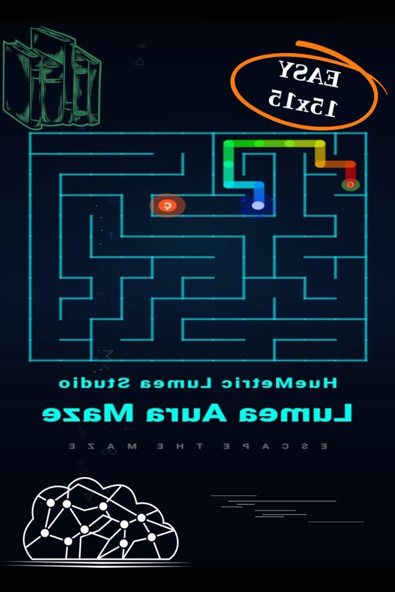 Lumea Aura Maze: 100 Easy & Relaxing 15x15 Mazes: Beginner Challenge Series: Fun Logic Puzzles for Kids, Seniors and Adults, Stress Relief Brain Games, Large Print with Solutions