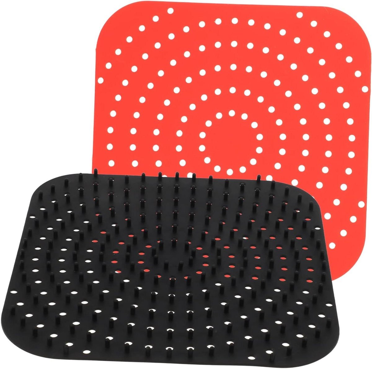 Siliconen Frituurvoering - Herbruikbare Pad - Bakken en Stomen - Glad Oppervlak - 4 Stuks 21.59cm - Diverse Kleuren