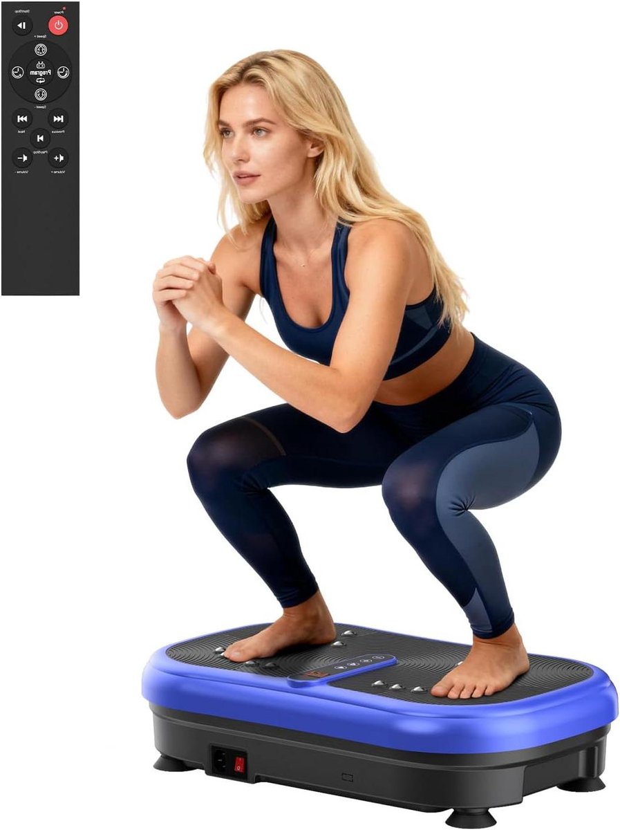 Trilplaat - Vibratietrainer - Fitness thuis - 120 niveaus - 13 cm dun - Zilver-zwart