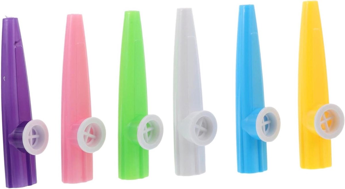 Plastic Kazoo Set - Muziekinstrument Kinderen - Muziek Ontwikkeling - Lichtgewicht Draagbaar - 6 Stuks - Diverse Kleuren