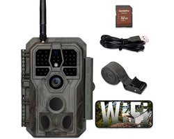 GardePro E8 Wildlife Camera WLAN with 32 GB SD Card, 64 MP H.264 1296P Video, 27 m Infrared Night Vision, Motion Detector, Wildlife Camera, WiFi, Mobile Phone Transfer, 0.1 s Fast Trigger, IP66