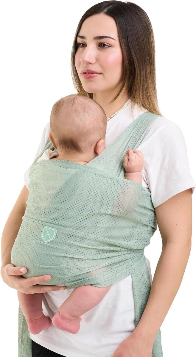 Zomerdraagdoek - Draagdoek baby - Waterpret - Ademend mesh - Tot 9 kg - Groen