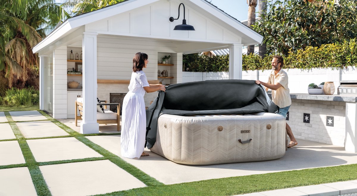 Intex PureSpa Chevron Deluxe Inflatable hot tub 6 people - 196 x 196 x 71 cm