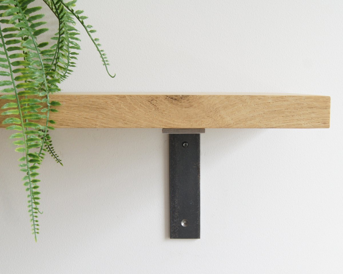 STERKSTAEL Ares Industriële Plankdrager Gun Metal - Stalen Wandplank Steun - Voor plank vanaf 20 cm tot 30 cm - Kleur Naturel Gunmetal - inclusief bevestigingsmateriaal - Poedercoating - Wandsteun - 1 stuk