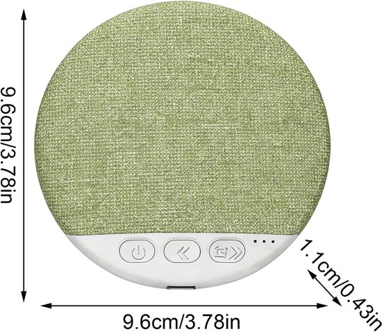 Slaapluidspreker - Mini-kussenluidspreker - Bluetooth-kussenluidspreker - Slaaphulp met lage tonen - Witte ruis - Draadloos - Met rustgevende geluiden en slaaptimer - Geschikt voor zijslapers - Groen — afbeelding 4