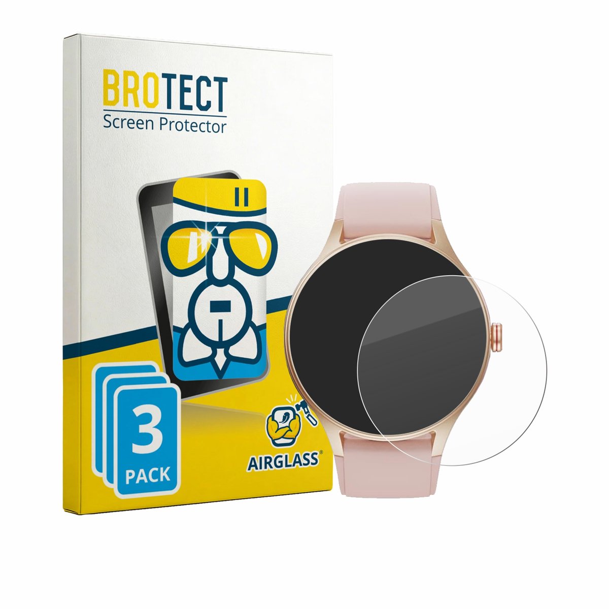 Screenprotector 3 Stuks voor Woneligo Smartwatch 1.57" Beschermglas transparant