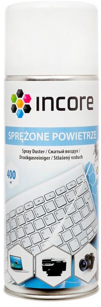 Incore - Gecomprimeerde Lucht Spray - 400 ml - Inclusief Plastic Buisje
