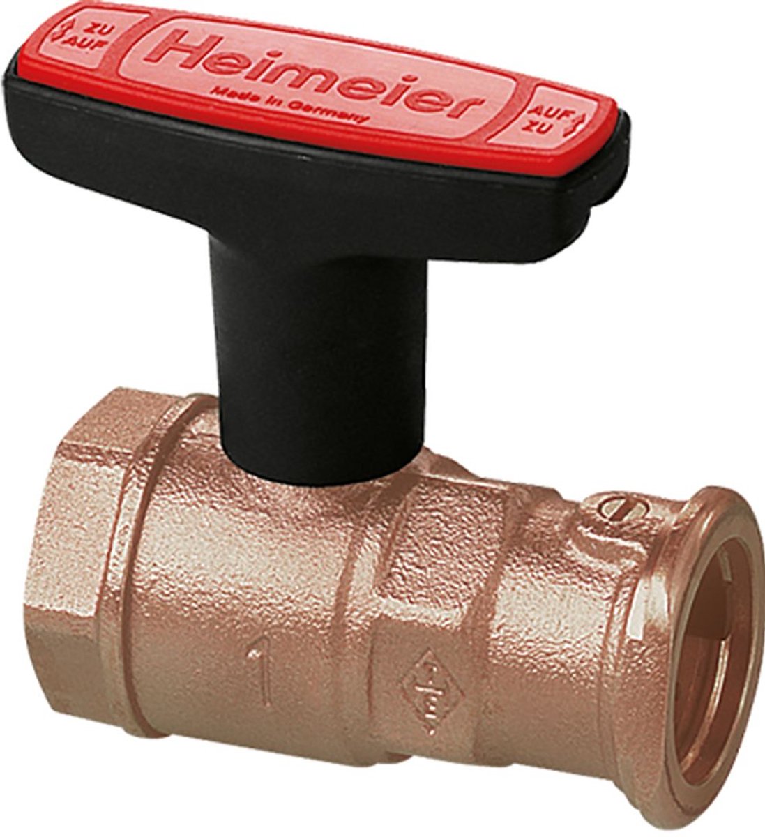 IMI Hydronic Engineering HEIMEIER Pompkogelkraan Globo P-S terugslagklep,1 1/4"x1 1/4", rood brons, 0630-05.000
