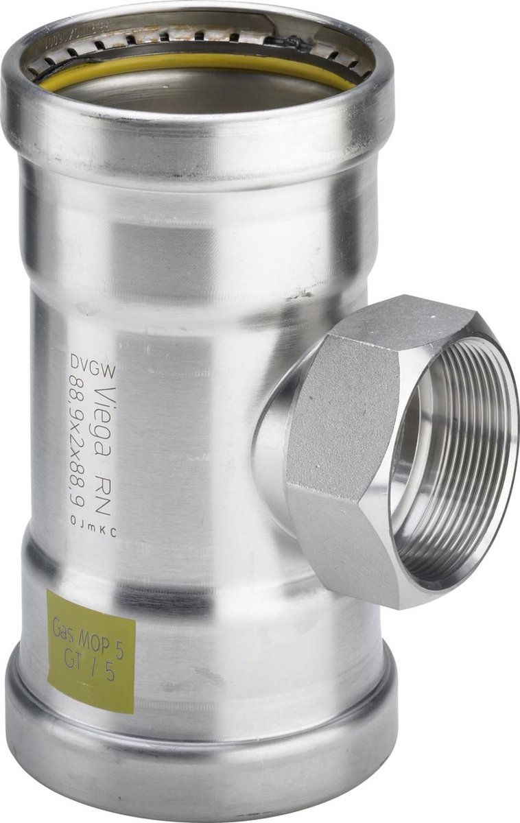Viega Sanpress Inox G XL-T-stuk, d1 76,1, Rp 2, d2 76,1 roestvrij staal Model 0217.2XL, 578459