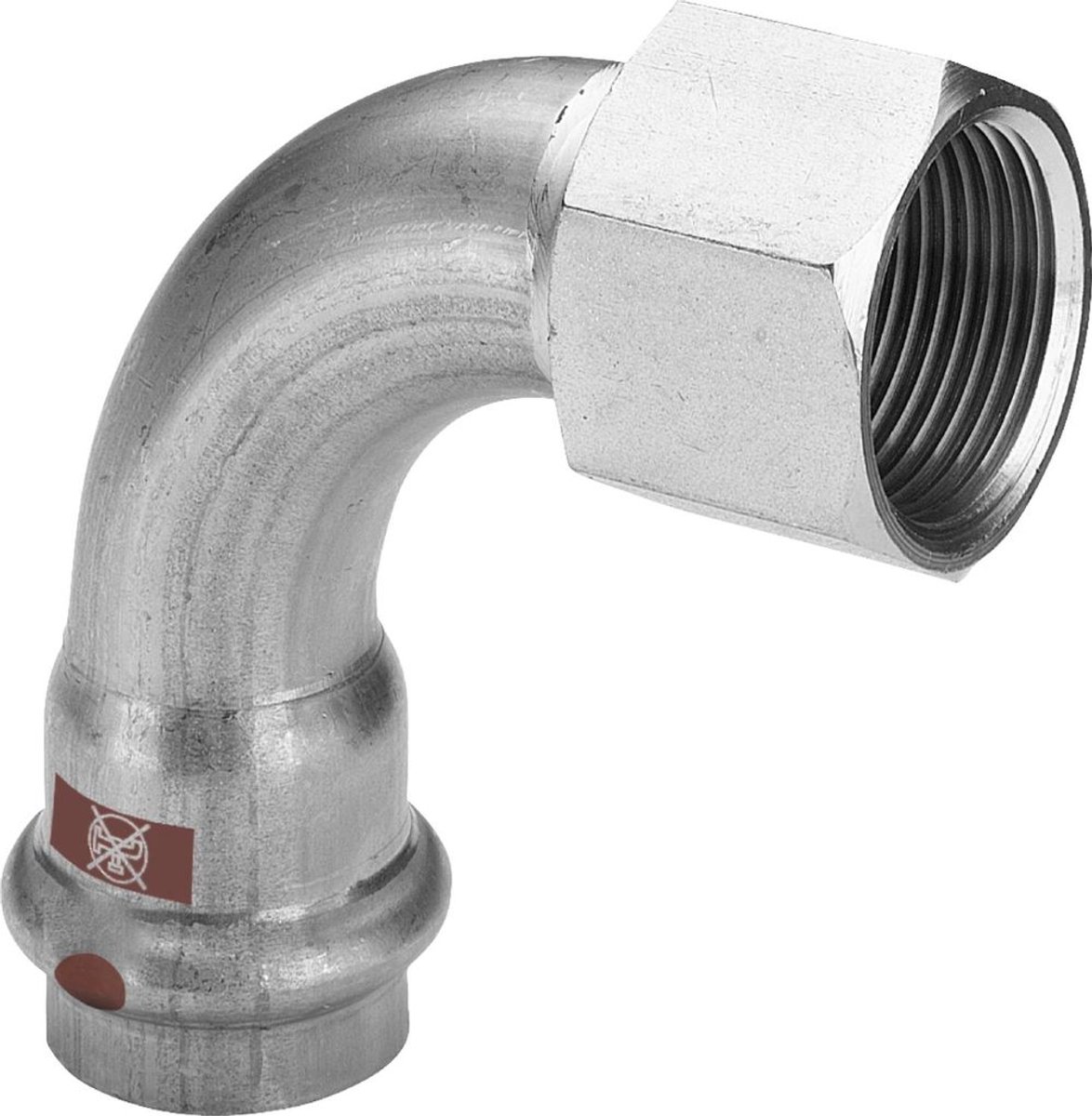 Viega Temponox-overgangsbocht 90 graden, d 22mm, Rp 1/2 roestvrij staal model 1714.5, 812522