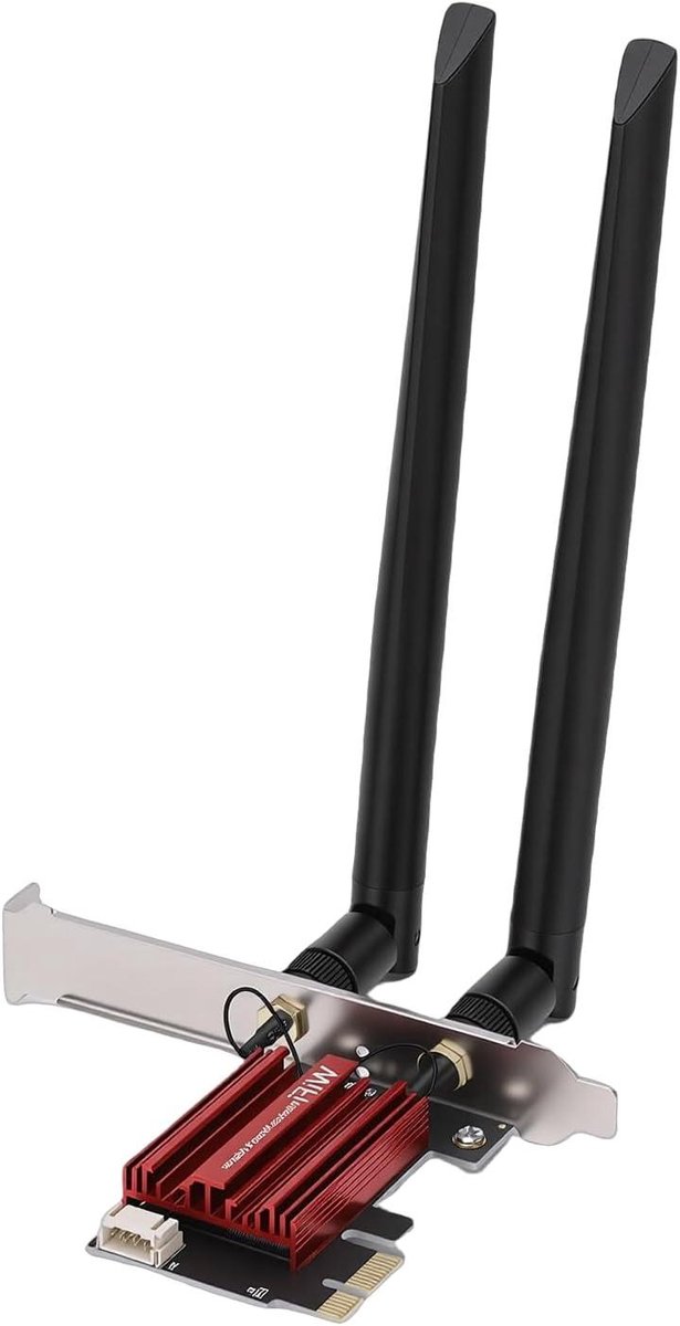 Netwerkkaart - WiFi Adapter - Snelle Internetverbinding - Dual Band 1200 Mbps - PCIe - Zwart