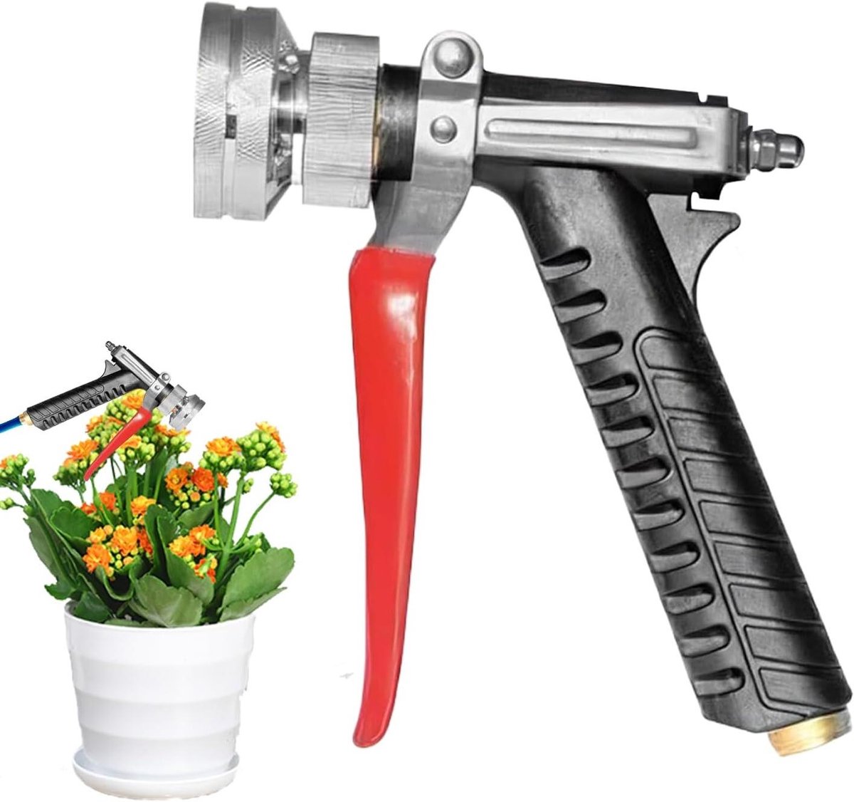 Hogedruksproeier - Sproeiapparaat slang - Tuinonderhoud reiniging - Dubbele straal modus - 13 cm lengte - Zwart