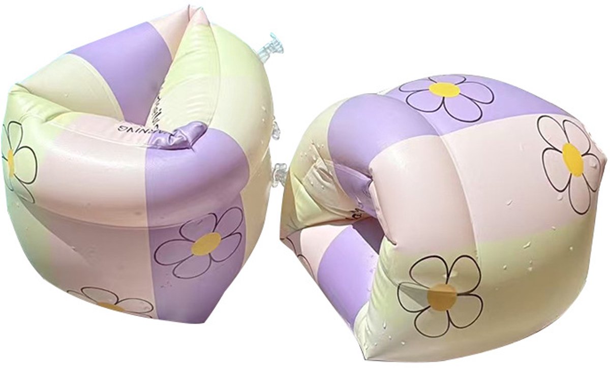 Een set - inflatables zwemarmbandjes voor kinderen en volwassenen, dikker PVC retro bloem armvliezen waterarmbandjes, drijfvermogen armbandje uitrusting (geen pompverzamelingsapparaat)