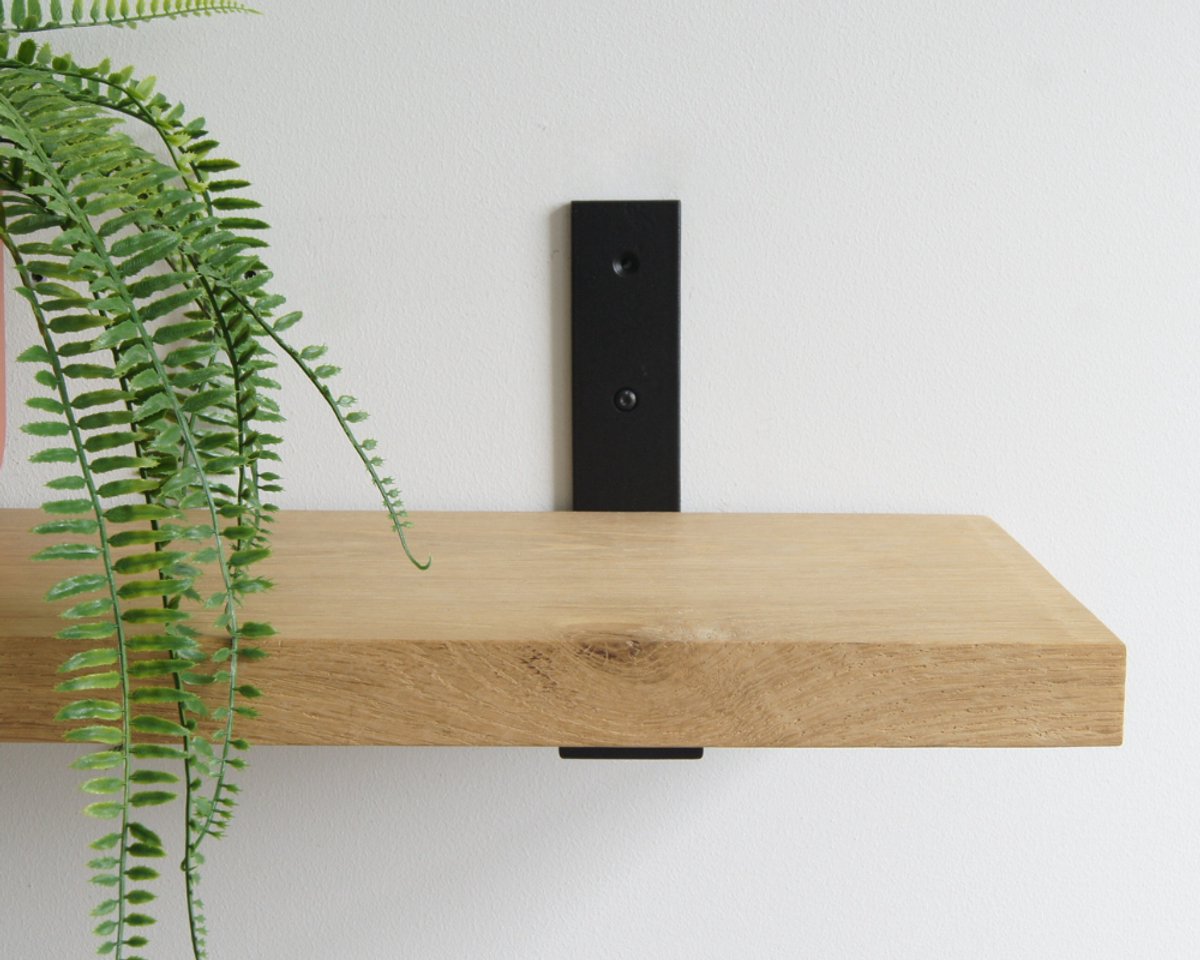 STERKSTAEL Vesta Industriële Plankdrager Noir - Stalen Wandplank Steun - Voor plank vanaf 20 cm tot 30 cm - Kleur Zwart - inclusief bevestigingsmateriaal - Poedercoating - Wandsteun - 1 stuk