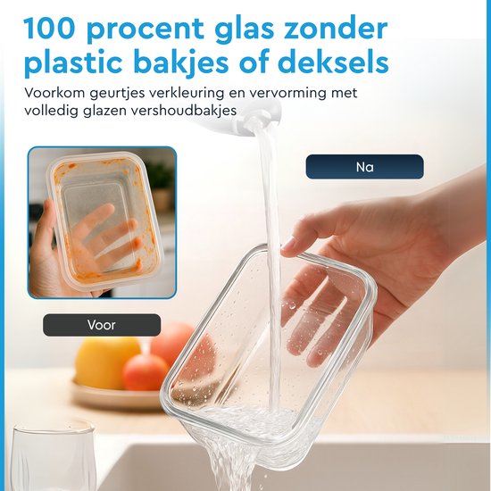 Set de Boîtes de conservation Nord Kitchen - avec couvercle vapeur en Verres - Boîtes de Prep des repas - Boîtes de congélation tout Glas - Hermétiques - 10 pièces - 1040 ml + 370 ml