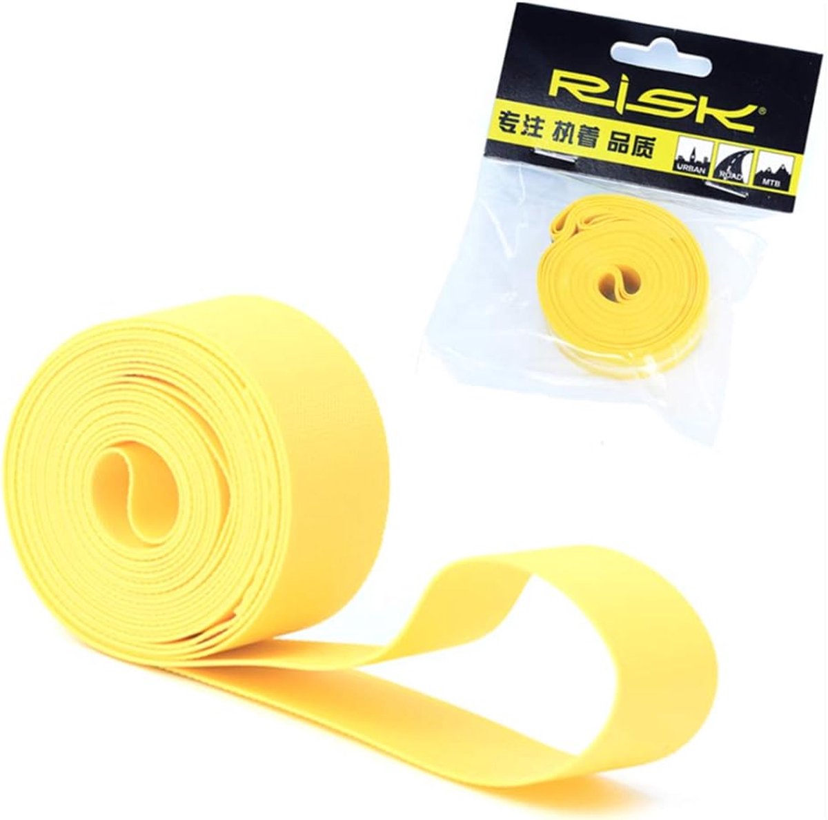 Fietsband Bescherming - Liner Riem - Lekvrije Rit - Herbruikbaar Schild - 2x 26 inch - Geel