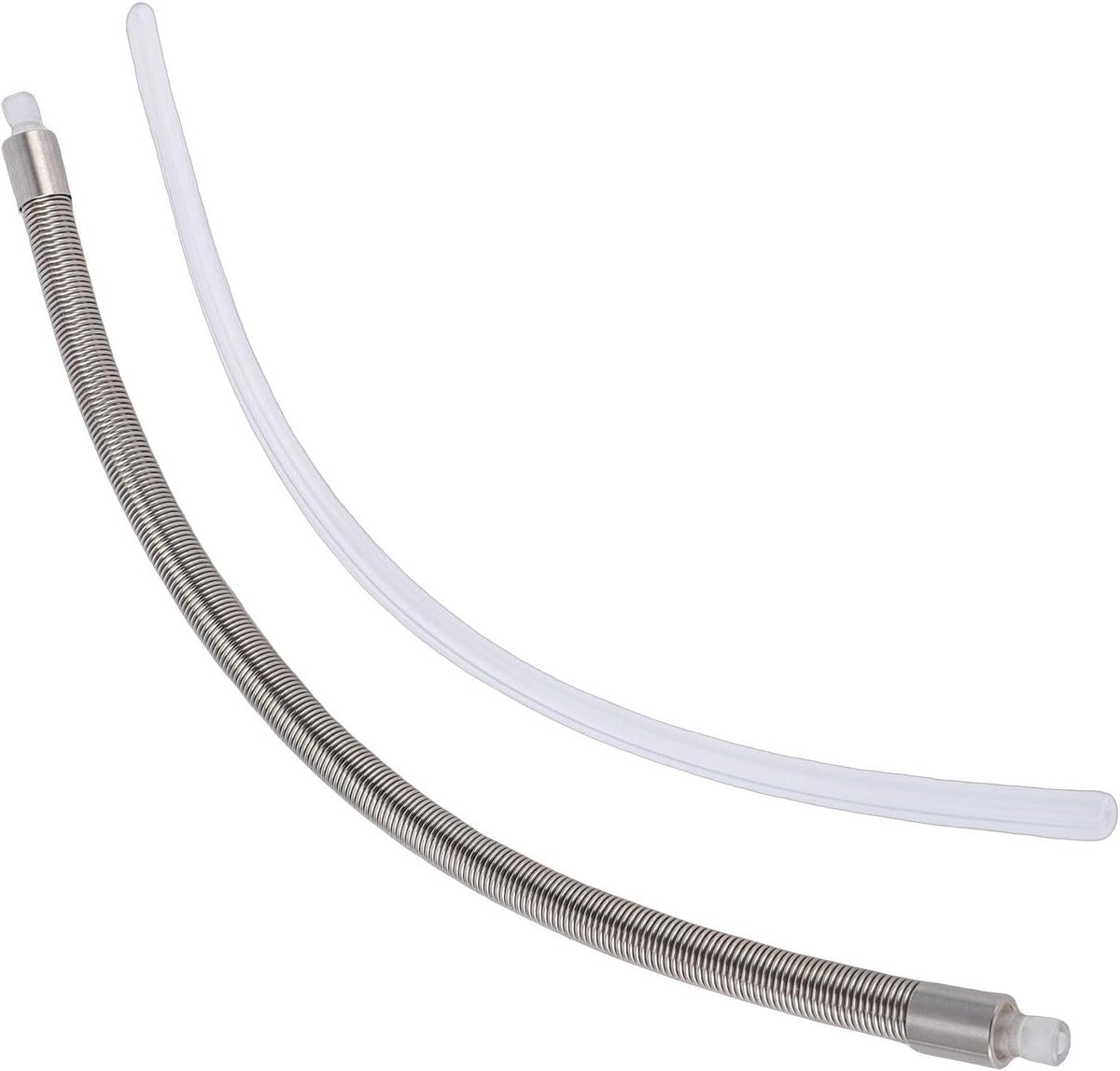 Melkpijp met Adapter Melkslang Vervanging Koffiezetapparaat Onderdeel Roestvrij Staal Materiaal 19x10x1 cm Zilverkleurig