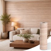 Lemlit Zelfklevend Behang Travertin Look - 40x300 cm - 2 mm - Muursticker Plakfolie Decoratiefolie voor Muur Vloer Tafel Kast - Lichtbruin