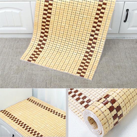 Bamboe Koelmatras - Zomer Slaapmat - Koel Slapen - Ademend Natuurlijk Materiaal - Opvouwbaar - Natuurlijk — afbeelding 3
