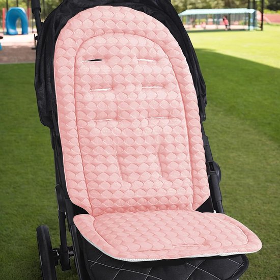 Kinderwagen Zitje - Wandelwagen Inzet - Babycomfort Reizen - Omkeerbaar Alle Seizoenen - 36x64 cm - Roze — afbeelding 4