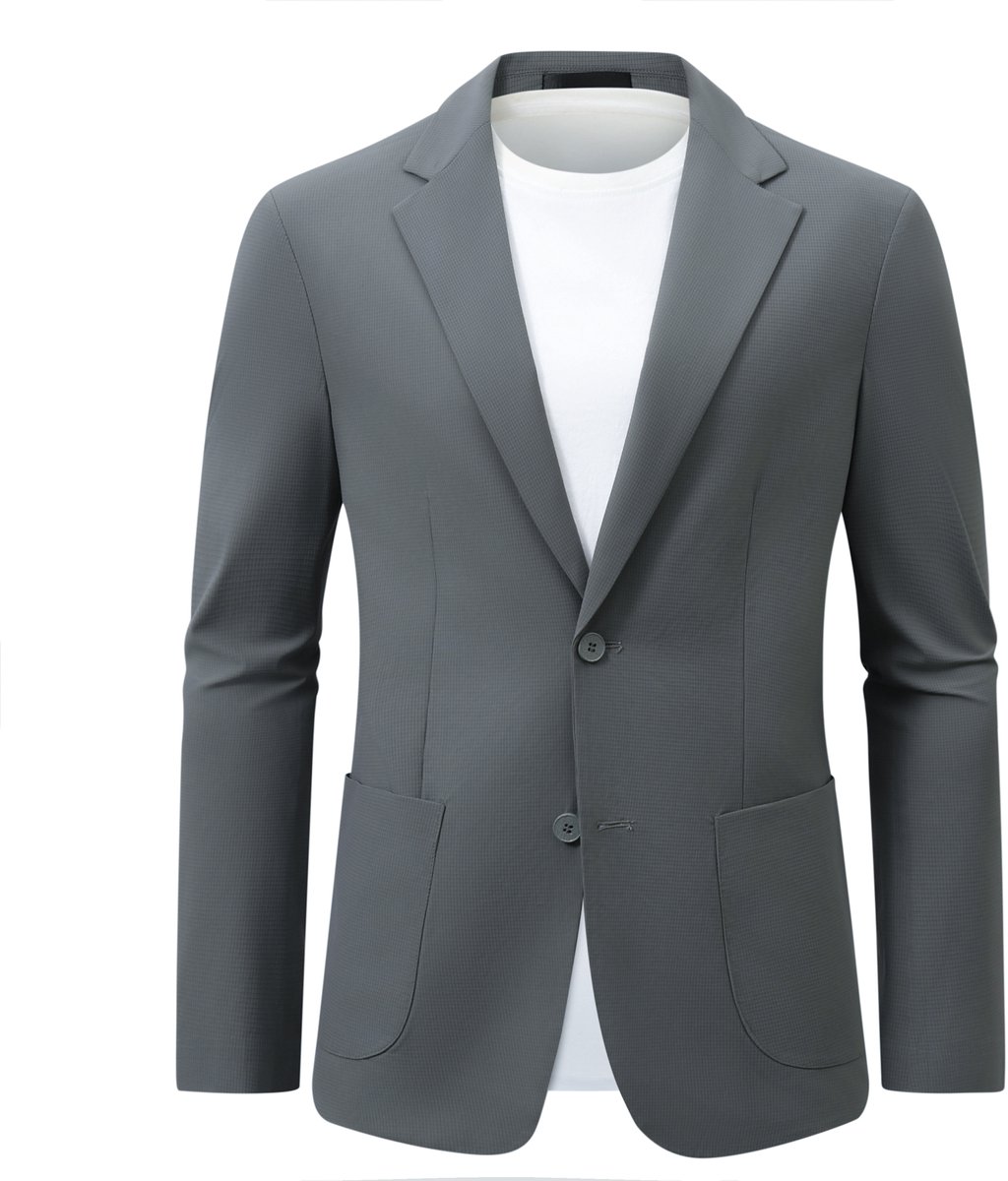 ALLTHEMEN Heren 2-Knoops Colbert - Kreukarm - 2XL