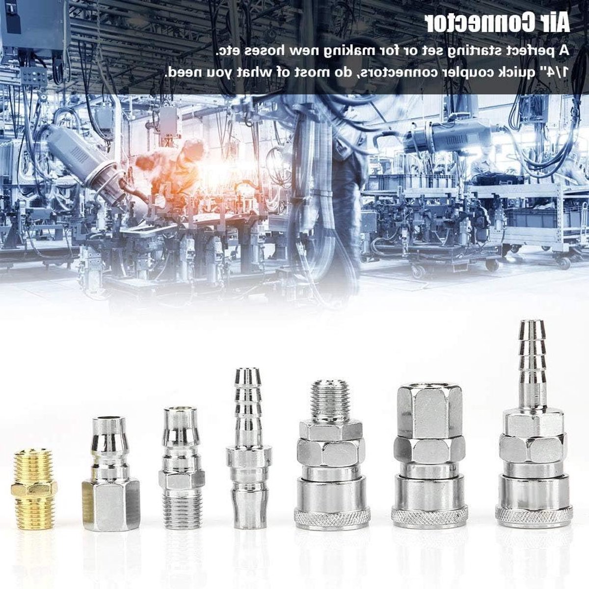 Dailygoods- Quick Connector 18 stuks - 1/4" interne/externe draad - Luchtslangaansluiting - Hoogwaardige kwaliteit - Efficiëntie verhogend - Slangaansluiting