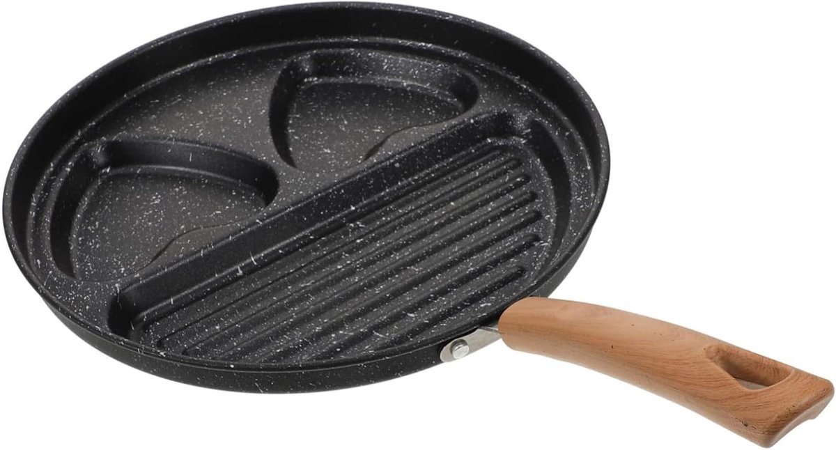 Omelet Pan - Koekenpan Wafel - Ontbijt Maken - Vier Delige Bakplaat - Mini Formaat - Zwart