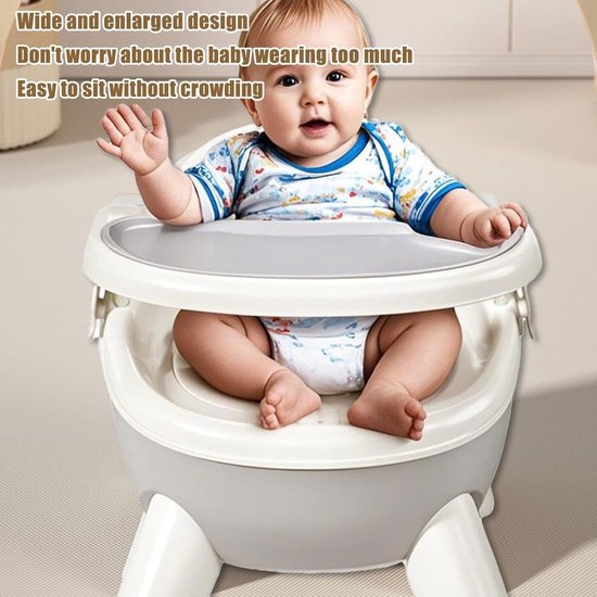 Peuter Eetstoel - Baby Zitje - Veilig Eten - Geluid Activering - 30x38x30 cm - Grijs — afbeelding 5