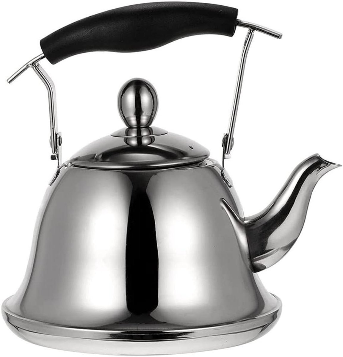 Waterketel Roestvrijstaal - Theeketel Fluitketel - Water Koken - Automatisch Fluit Signaal - 1 Liter - Zilver