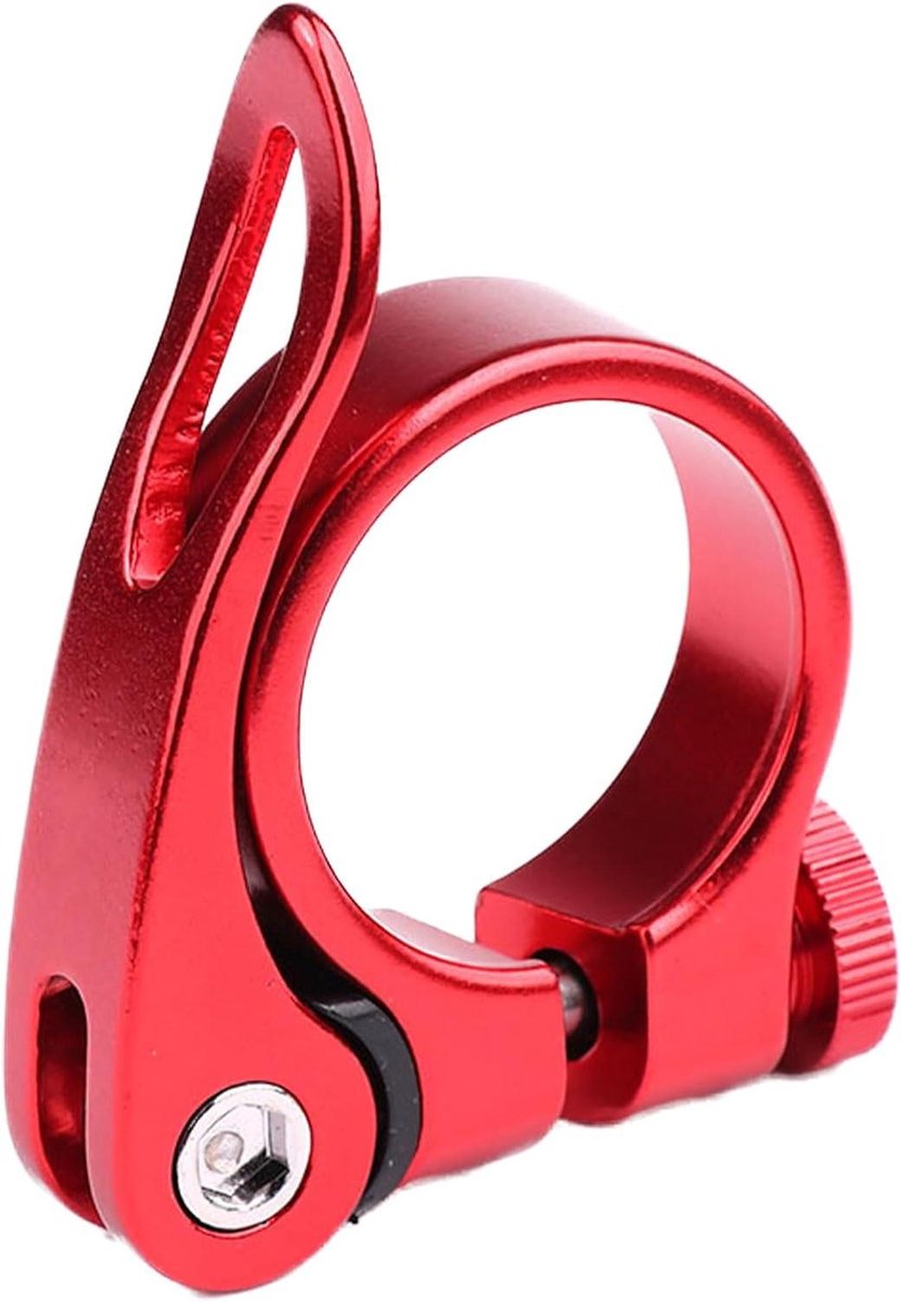 Zadelklem Fiets - Zadelpenklem - Fiets Zadel Verstel - Snelle Ontgrendeling - 27.2-31.9 mm - Rood