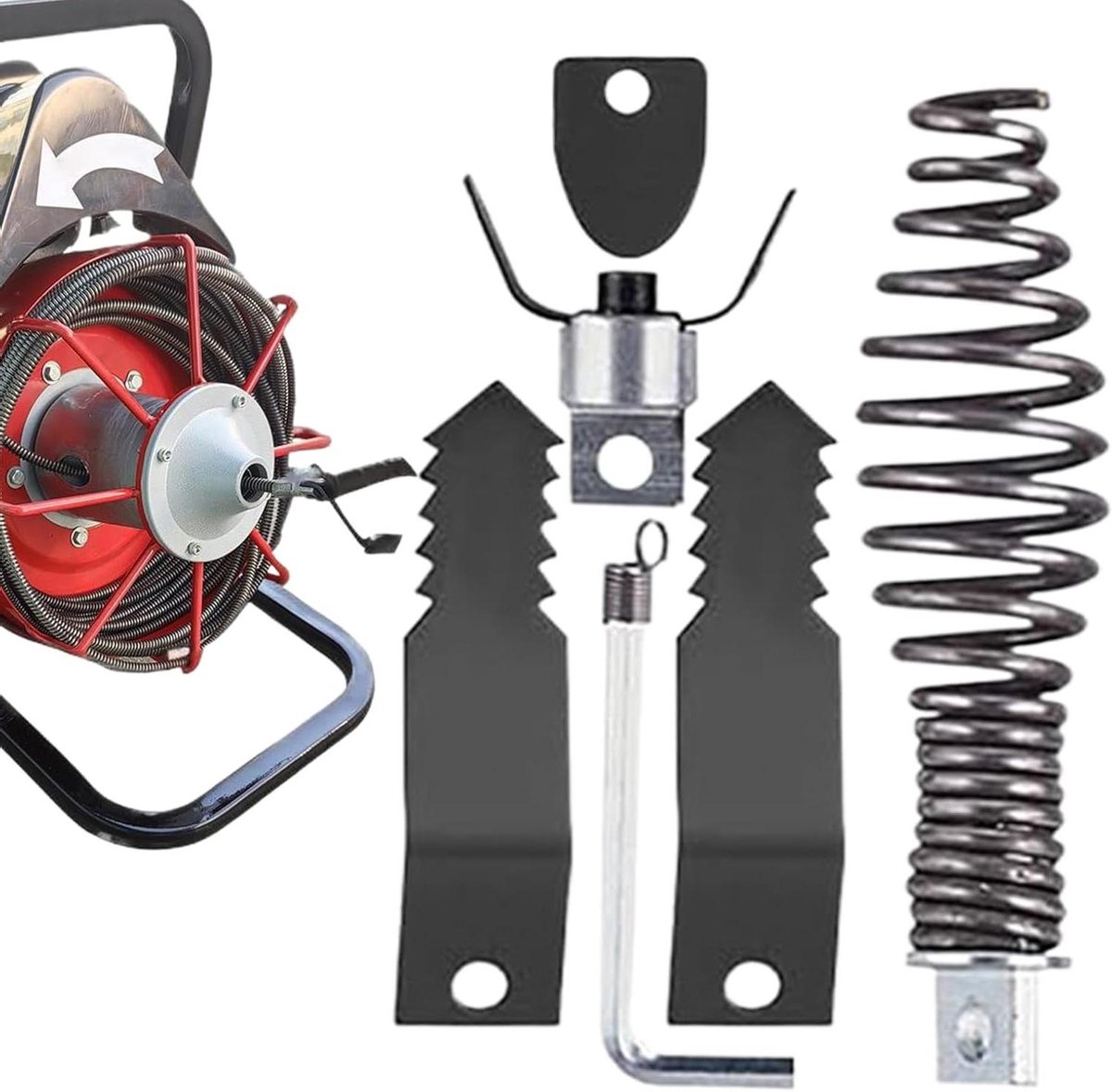 Afvoer Combinatie Set - Leidingen Reiniger - Verstopping Verwijderen - Razendsnelle Resultaten - 17 cm - Staal