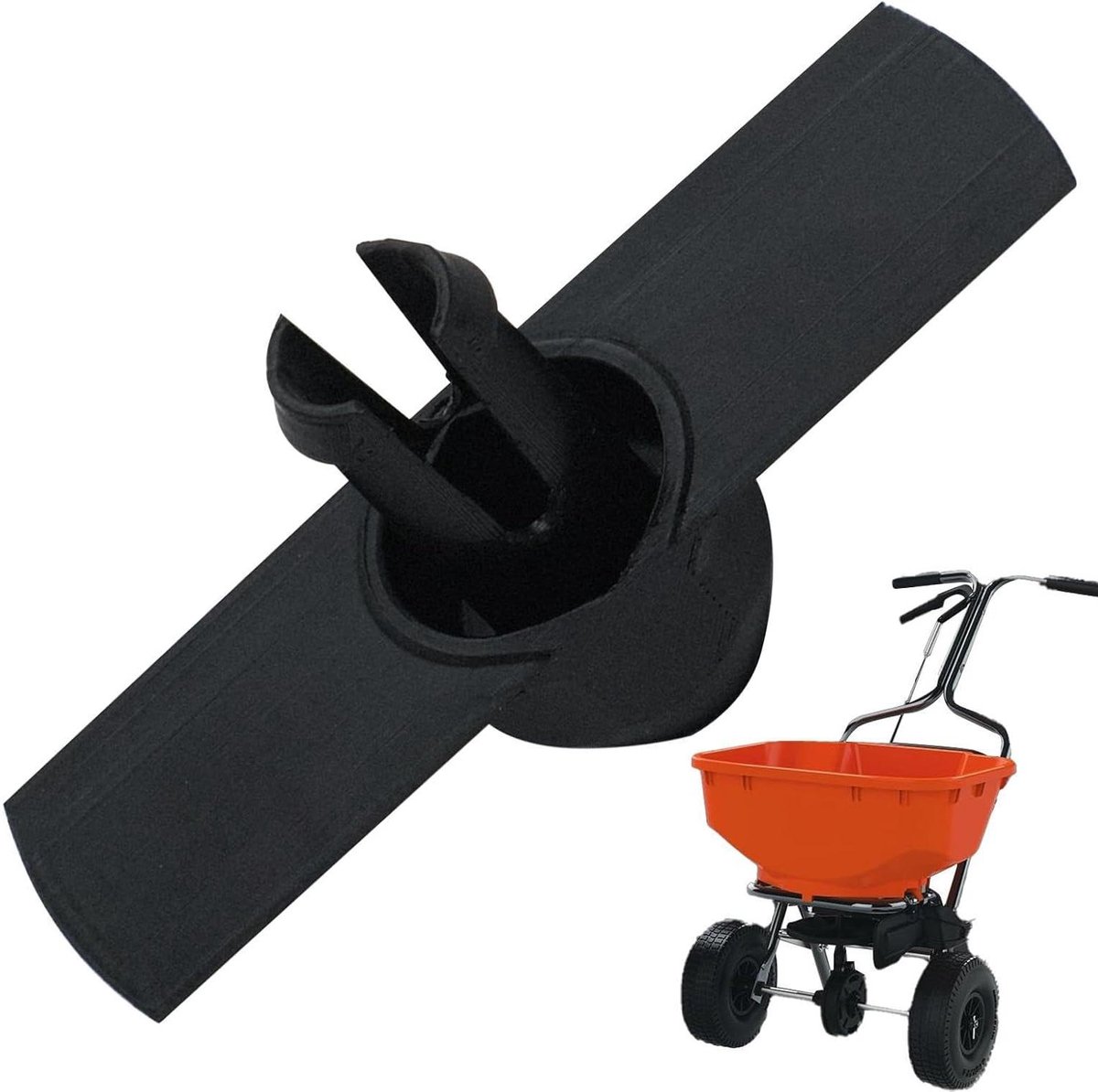 Strooier Roerarm - Vervangingsonderdeel Roerwerk - Gelijkmatig Verdelen - Zelfvergrendelend Ontwerp - 10 cm - Zwart
