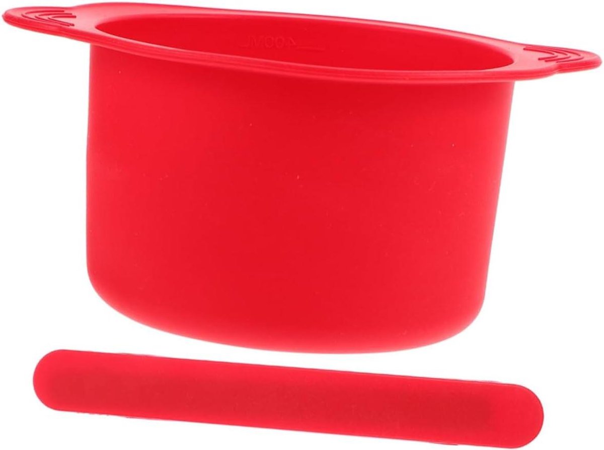 Wax Kom - Harsen Bakjes - Ontharen Thuis - Hittebestendig Siliconen - 14 x 11.5 cm - Rood