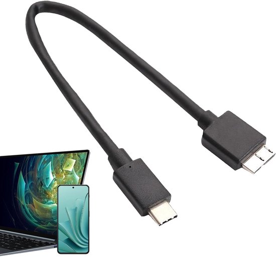 Gegevensoverdrachtkabel - Externe HDD Kabel - Bestanden Overzetten - High-Speed 5 Gbps - Tot 5 TB - Zwart — afbeelding 5